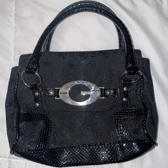 Guess Black and Silver Satchel - Picture 1 of 4